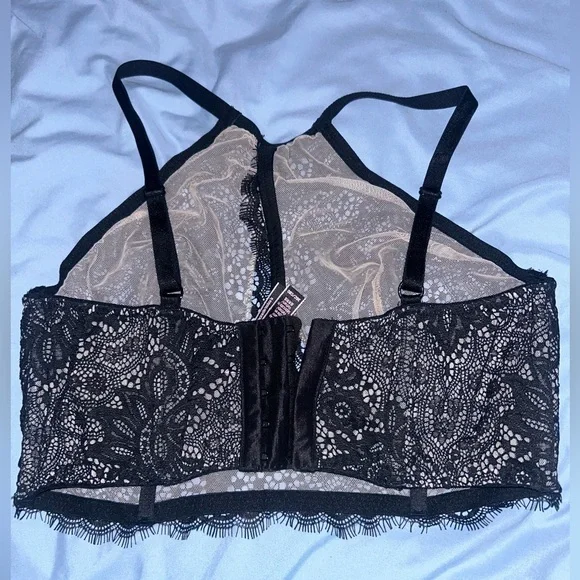 BRAND NEW Victoria's Secret Black Lace Halter Bralette - Picture 4 of 6